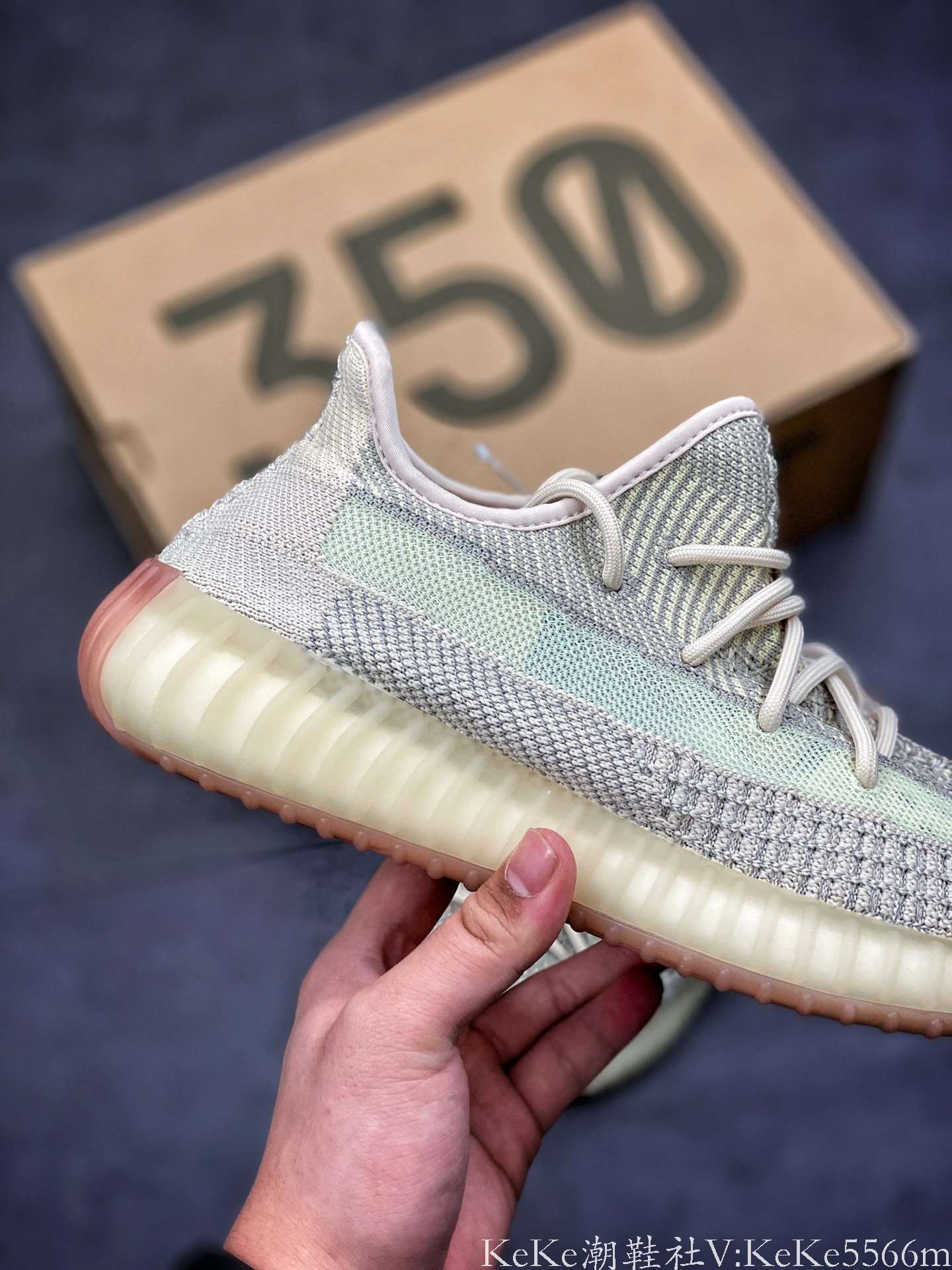 『纯原满天星』adidas yezzy 350 v2 "citrin rf"拼接满天星椰子350