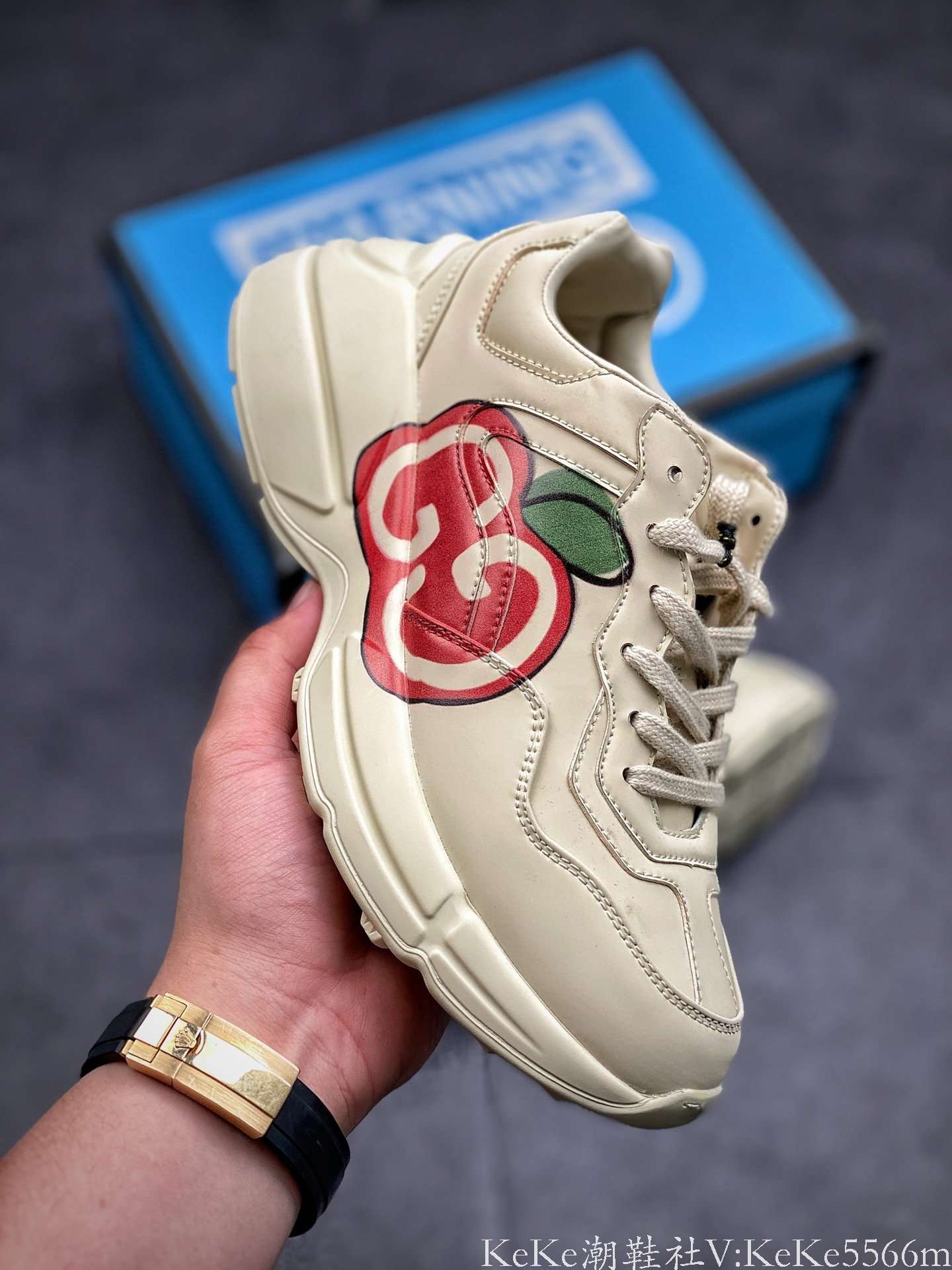 gucci rhyton vintage trainer sneaker 古驰老爹3d皮革角状复古慢跑