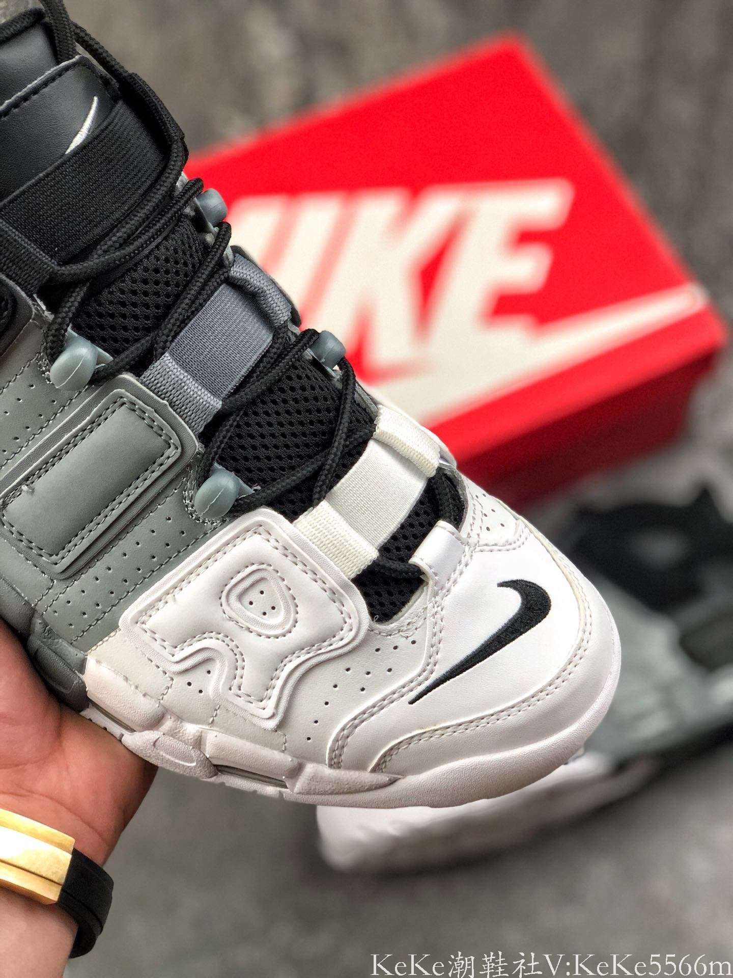 『纯原』 more uptempo white 黑白灰 皮蓬 大air 拼接921948-002