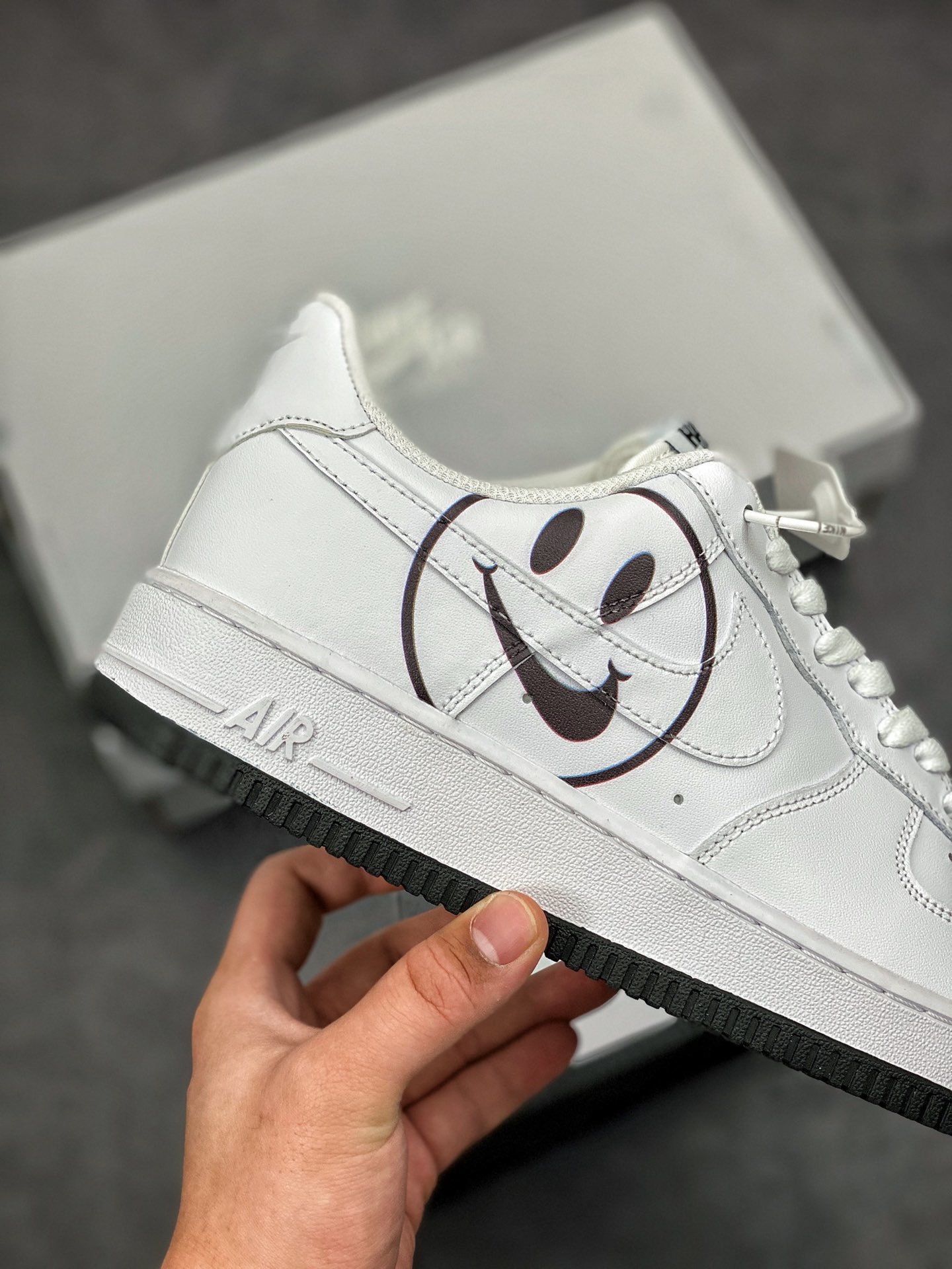 『裁片公司级』耐克 nike air force 1 have a nike day 空军白黑笑脸